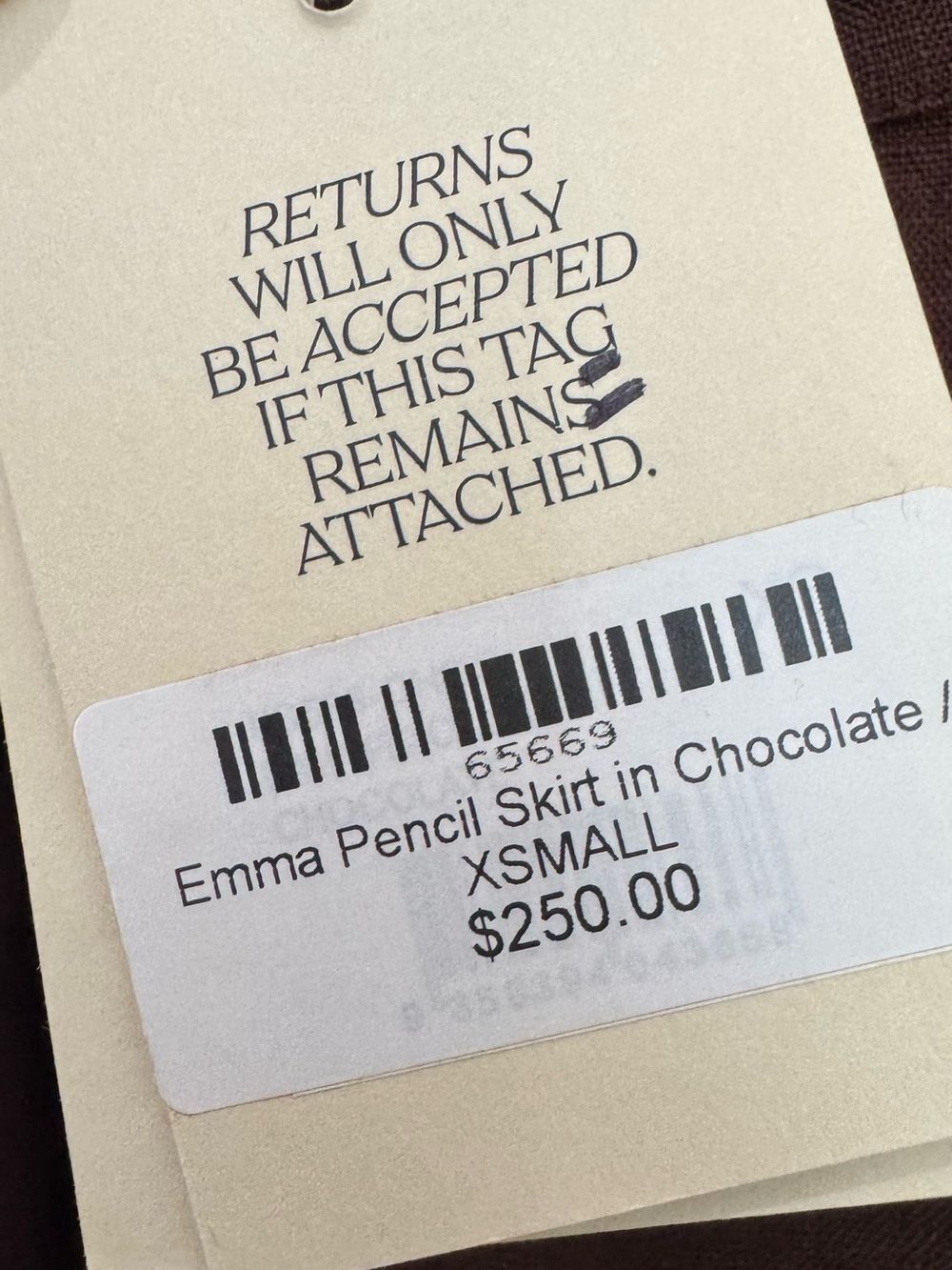 NWT POSSE Emma Linen Pencil skirt in chocolate brown - Picture 8 of 10
